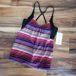 NWT Athleta Striped Blousy Workout Top